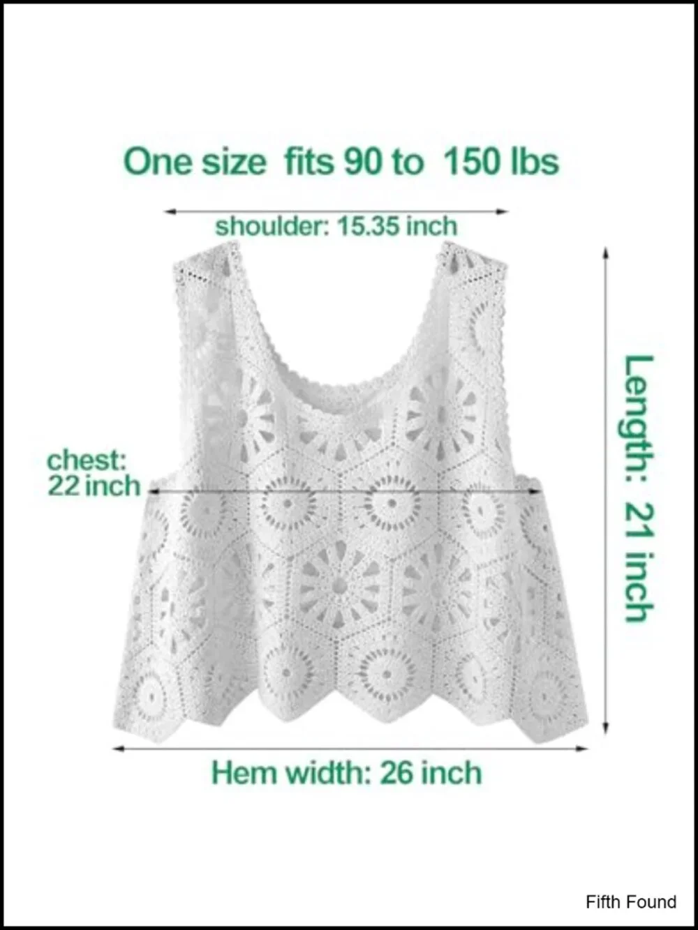 Women Boho Cotton Crochet Sweater Vest Floral Lace Sleeveless Summer Beach